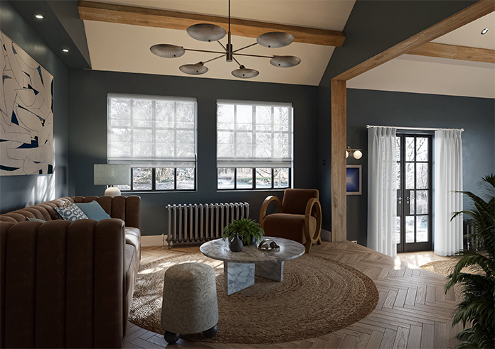 Salerno Voile, Dove Grey - Twist&Fit Roman Blind - Image 6